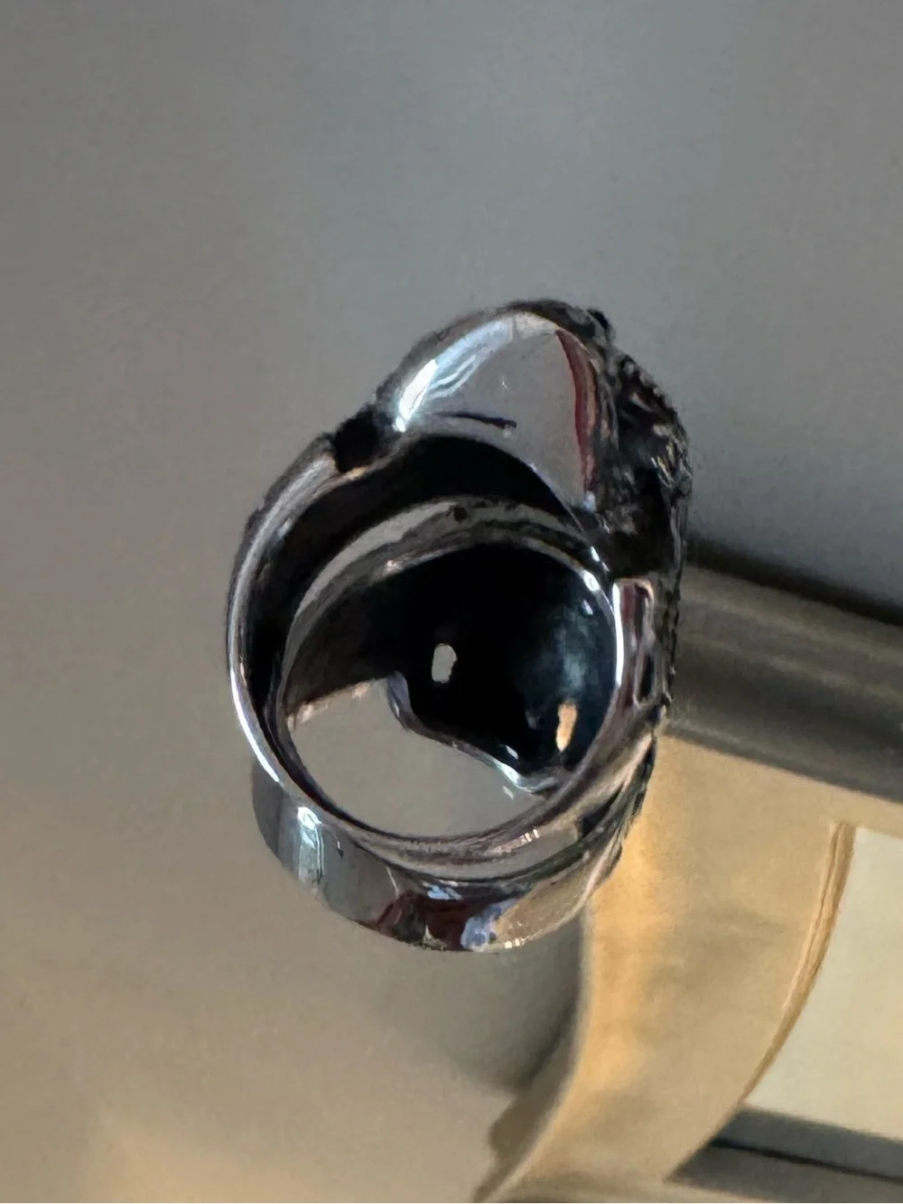 Sugar Skull Ring 316L Stainless Steel Gothic Biker Ring size 12